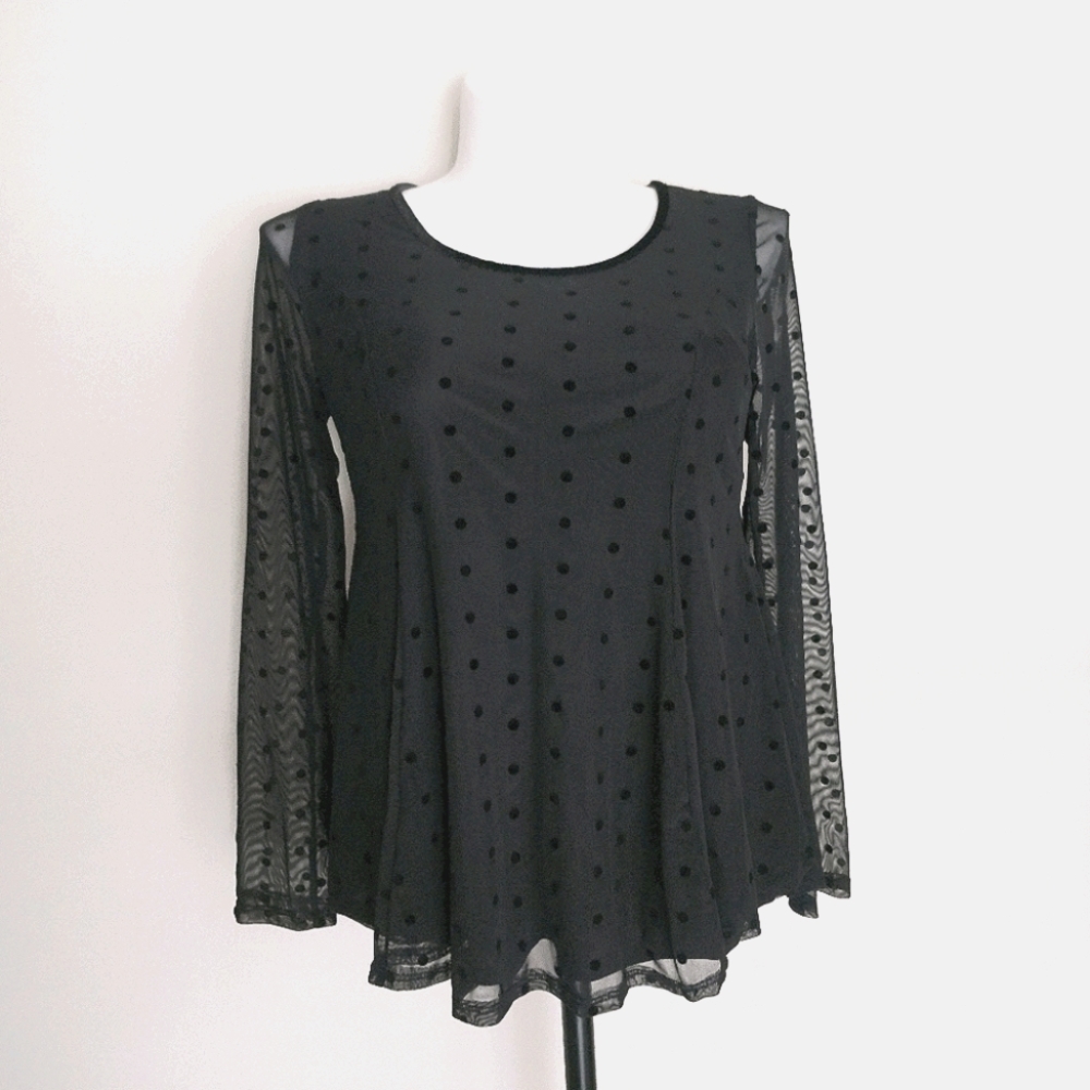 Green Envelope Polka Dot Top sz Large